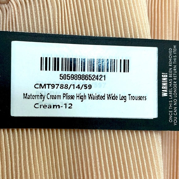 NWT Maternity High Rise Adjustable Waist Cream Crepes Trousers Size 8 - Picture 5 of 9